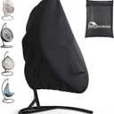 Patio Egg Chair Cover with Zipper and Air Vent, Mrrihand 420D Heavy Duty Outdoor Chair Cover Waterproof, Hanging Swing Chair Cover, 74.8H x 45.3W, Black, 1 Pack