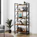 Shintenchi 5 Tiers Bookshelf, Classically Tall Bookcase Shelf, Industrial Book Rack, Modern Book Holder in Bedroom/Living Room/Home/Office, Storage Rack Shelves for Books/Movies-Rustic Brown
