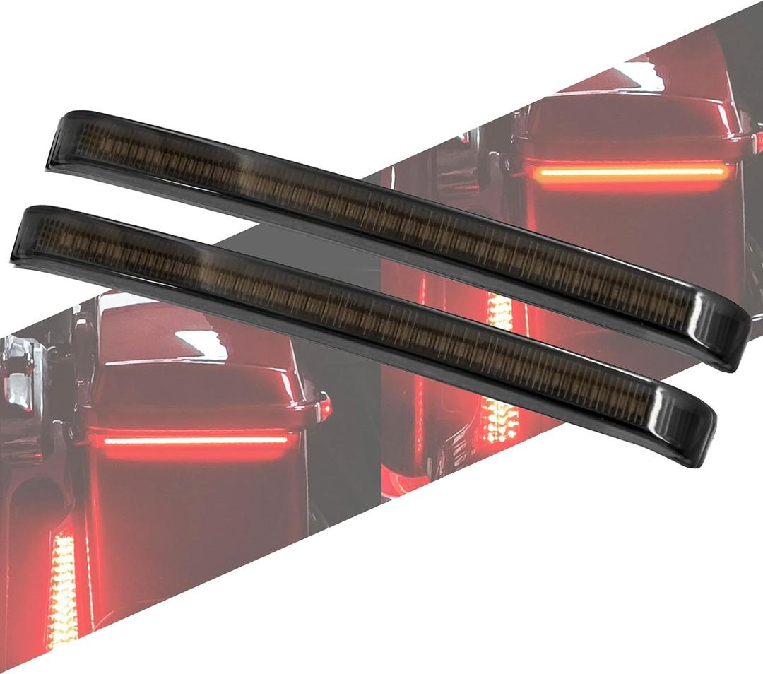 Motorcycle Saddlebag Tail Light Running Brake Sequential Turn Signal LED Lamp Fit for Harley Touring Street Gilde Road King Road Gilde Electra Glide Ultra Limited 2014-2023 (Black Lens)