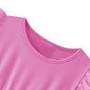 Girls Tutu Tulle Ruffle Sleeve Party Dress (Pink)