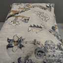 HEBE Washable Area Rug 6'x9', Non Slip Boho Rugs for Bedroom, Vintage Distressed Living Room Rug, Low Pile Indoor Floor Carpet Cover Throw Rug for Dining Room Kitchen Nursery