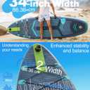 11'34" Extra Long/Extra Wide Premium Inflatable Stand Up Paddle Board (SUP) Portable & Lightweight for Yoga, Surfing, Family Fun | Complete Kit with Paddle, Pump, Bag | Durable Design