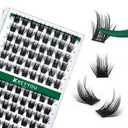 Lash Clusters 96pcs Individual Lashes D Curl 16mm Eyelash Clusters KEYYOU Volume Wispy Lash Extension Soft&Comfortable Easy DIY at Home(Y22,D-16mm)