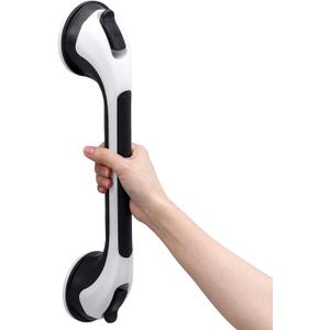 TAILI Shower Grab Bar, 16.8 Inch Shower Handles for Bathtubs and Wall for Elderly, Suction Grab Bars for Seniors Bathroom Safety Handle for Elderly, No Drilling Removable,Black