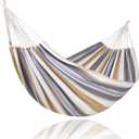 SUNCREAT Large Hammock for Tree, Outdoor Tree Fabric Hammock Only, Coffee Stripes