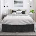 Nestl Pinch Pleat Twin Bed Skirt - 14" Drop, Premium Microfiber Black Bedskirt