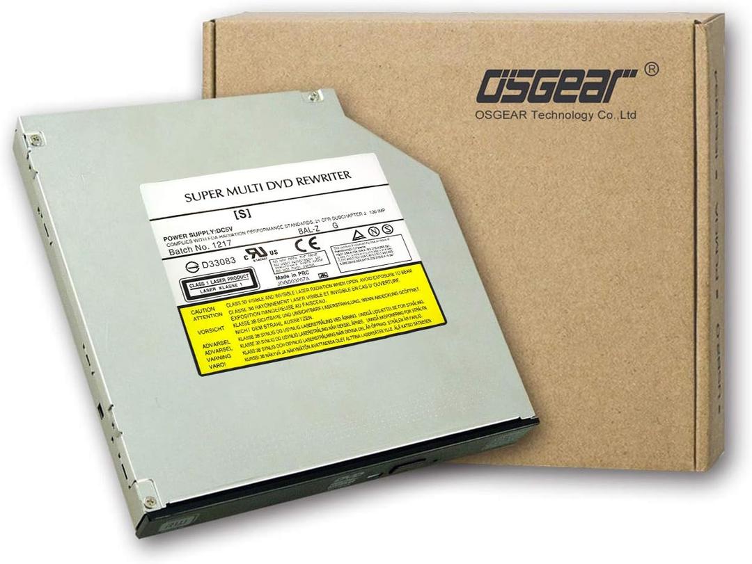 OSGEAR Internal 9.5mm slim SATA 8x DVDRW CD DVD RW Rom Burner Writer Laptop PC Optical Drive Device Tray Loading
