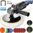 Buffer Polisher, Rotary Buffer 1200W, Car Buffing Kit with Speed 1600-3500RPM, 6inch/7inch Backing Plate, Buffer Polisher for Car Detailing
