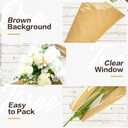 CLUEWR 50 PCS Flower Bags for Bouquets, Floral Wrapping Paper with Ribbons Florist Wrap Supplies, 22.1 x 14.2 Inches