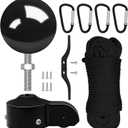 Flag Pole Pulley and Rope kit for 2" to 2.6" Diameter Flag Poles, 50FT Rope, 3.5" Flag Pole Topper, Cast Aluminum Flag Pole Truck, Metal Snap Clips and Cleat(Black)