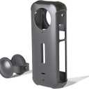2 x Silicone Protective Case for Insta360 X3 with Lens Cap - Shockproof, Anti-Scratch Full-Body Cover - Soft Non-Slip Grip - Easy Access to Buttons & Ports - Durable Protection for Insta 360 X3 Camera