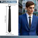 Skinny Ties for Men Pre-tied Adjustable Men's Ties, Solid Color Men's Neckties for Business Wedding Casual Graduation (Black)