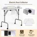 AGESISI Portable Manicure Table Nail Desk with Charging Station & Dust Collector, Foldable Nail Tech Table for Technician Spa Salon Workstation with Wrist Pad 4 Lockable Wheels, 36-inch, White