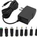 5V 1A 10ft Long Power Supply Adapter AC 100V-240V to DC 5 Volt 1Amp 0.5A Replacement Power Cord for Security Camera Baby Monitor USB Type C with 8TIPS (10ft Extension Power Cable)