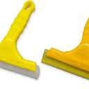 2Pcs Small Squeegee Silicone Blade & PU Blade,Window Tint Squeegee Mini Squeegee for Shower Glass Doors,Window,Mirrors,Car Window&Windshield