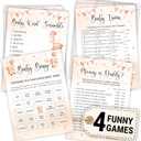 WOODAMORE Bear Baby Shower Games  4 Fun Baby Games for Shower Party, Bingo, Word Scramble, Mommy or Daddy, Bearly Wait Theme