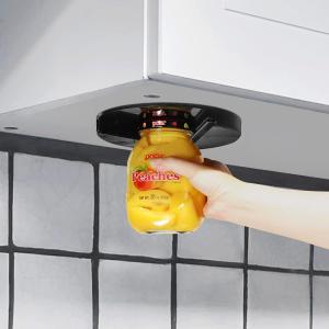 Under Counter Easy Jar Opener for Weak Hands - New Improved Design with Grip Tape to Prevent Slippage - Easily Twist Open Jars and Lids (Black)