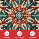 Artoid Mode Moroccan Style Snowflake Christmas Area Rug, Winter Home Decor Low-Profile Non-Slip Washable Large Rug for Living Room Bedroom Farmhouse Dining Room Kids Playroom 5x7 Feet