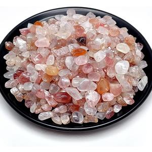 Polished Cherry Blossom Agate Crystal Chips 200 Pcs - 0.3" 10 oz Tumbled Stone Chips Crushed Sea Glass Stones Healing Reiki Crystal Making Home Decoration