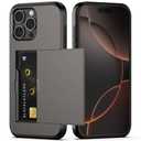 Nvollnoe Compatible with iPhone 16 Pro Max Case with Card Holder Dual Layer Heavy Duty Protective Shockproof Hidden Card Slot Slim Wallet Phone Cover for Women&Men 6.9 inch(Coffee)