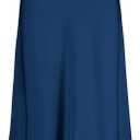Women's Satin High Waisted Maxi Skirts Hidden Elasticized Waistband A Line Long Skirt (Medium, Navy)