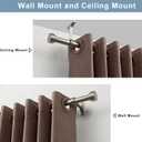 2 Pack Heavy Duty 1 Inch Diameter Single Curtain Rods 72-144 Adjustable Window Curtain Rod with with Cylindrical Cap Finials, Wall Mount and Ceiling Mount, Matte Nickel
