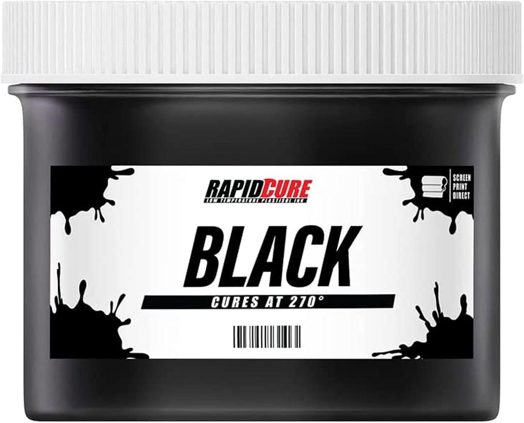 Screen Printing Fabric Ink Black (8oz.) - Plastisol Ink for Screen Printing, Fast Curing Fabric Paint - Screen Print Direct, USA Made