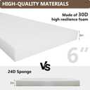 24" x 24" x 6" Outdoor Deep Seat Cushions - Waterproof & Fade Resistant Patio Furniture Replacement Cushions, Non-Slip Outdoor Cushions Fit Loveseats, Couches, Chairs, and Sofas