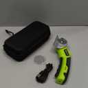 Cordless Electric Scissors: 4V Rechargeable Rotary Cardboard Cutter, 3000mAh Battery, with LED Light, 2 Blades, Box Cutter for Fabric Carpet Carton Plastic Leather Cloth (Green)