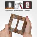 Decorative Outlet Covers Vintage Brown Wood Plank Texture 2 Gang Light Switch Cover Plate Double Rocker Wall Plate Switch Plate Covers Faceplate for Farmhouse Bedroom Home Decor