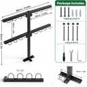 8-Hole Trailer Tool Rack, Tubular Metal Shovel Holder with Reinforced Base, Landscape Truck Tool Organizer for Shovels, Rakes, Hoes, Lawn Care Equipment (black)