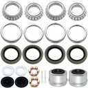 2 Sets 25580 14125A Trailer Bearing Kits, Grease Seals, Spindle Nuts, 2.72" Dust Caps, Rubber Plugs, Cotter Pins, Washers for 5200-7000 lb Axles