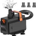 AquaMiracle 1200GPH Aquarium Water Pumps (4500L/H, 70W) Fountain Pump Pond Pump Submersible Water Pump with Flow Control for Fountain, Waterfall, Statuary, Filtration, Water feature, Hydroponics