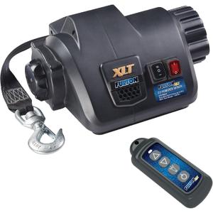 Fulton 500621 XLT Marine Trailer Winch, Powered, 10,000 lbs. Capacity, 15 Foot Strap, Wireless Remote Included, Compatible with Boats Up to 26ft and 7,000lb, No Size