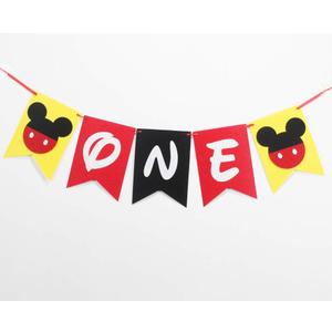 Hongkai Inspired 1st Birthday Banner Decorations, Handmade ONE Banner, Highchair Banner Red Black Yellow Party Decoration baby First Birthday Decorations Supplies