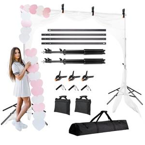 Four-Legged Backdrop Stand 6.5x10ft, Adjustable Video Studios Photo Backdrop, High Stable Backdrop Stand for Parties, Weddings, Photography, Advertising Display