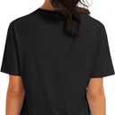 Hiverlay Women's Short Sleeve Workout Top Athletic Tee | Sun Protection UPF 50+ Lightweight Shirts, Quick Dry for Gym Tennis Running Golf Tennis Travel (Black, M)