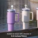 2 x Straw Cover for Stanley Cup, 4Pcs Silicone Straw Topper Compatible with Stanley 30&40 Oz Tumbler, Stanley Cups Accessories (4Pcs-New-E)