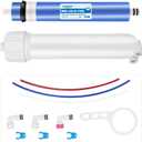 1812-75GPD Reverse Osmosis Membrane Kit with RO Membrane Housing,Wrench,1/4" Quick-Connect Fittings,Check Valve and Water Pipe Replacement for Under Sink Home Drinking RO Water Filter System
