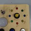 Montessori Toddler Busy Board, Baby Wooden Busy Board with 8 LED Light switches, Sensory Toys Light Switch Toys Travel Toys for 1+ Year Old Baby and Toddler