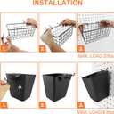 Pegboard Basket Organizers, Peg Board Large Baskets Hooks Bins Cups Tool Organizer 6 Pack Set, Wall Storage Display Hanging Accessories for Craft Office Stadio Shed Garage Organization (Black & Black)