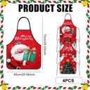 4Pcs Christmas Aprons for Women Men Waterproof Red Green Snowman Santa Elk Christmas Tree Cute Bulk Aprons Kitchen Cooking Baking Womens Apron Holiday Party Supplies