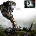 Mechanical Snake Building Block Set 1036PCS Mecha Snake Model Kit with Movable Joints Cyberpunk Animal Art Frame Decor Toy STEM Building Toy for Kids 8+ Adults Collectors Compatible with Lego