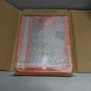 2Pcs Orange Glass Cutting Board for Kitchen, Tempered Glass Chopping Board with Non-Slip Edges, Dishwasher Safe Clear Cutting Board Set, Heat & Shatter Resistant, 15"11" & 13"9"