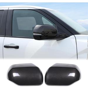Car Door Rear View Mirror Cover Trim Compatible with Toyota Tundra/Sequoia 2022-2025 Exterior Side Rearview Mirror Housing Cap Protective Cover Accessories, Only Fit With Turn Signal Lights Version (Carbon Fiber Pattern)