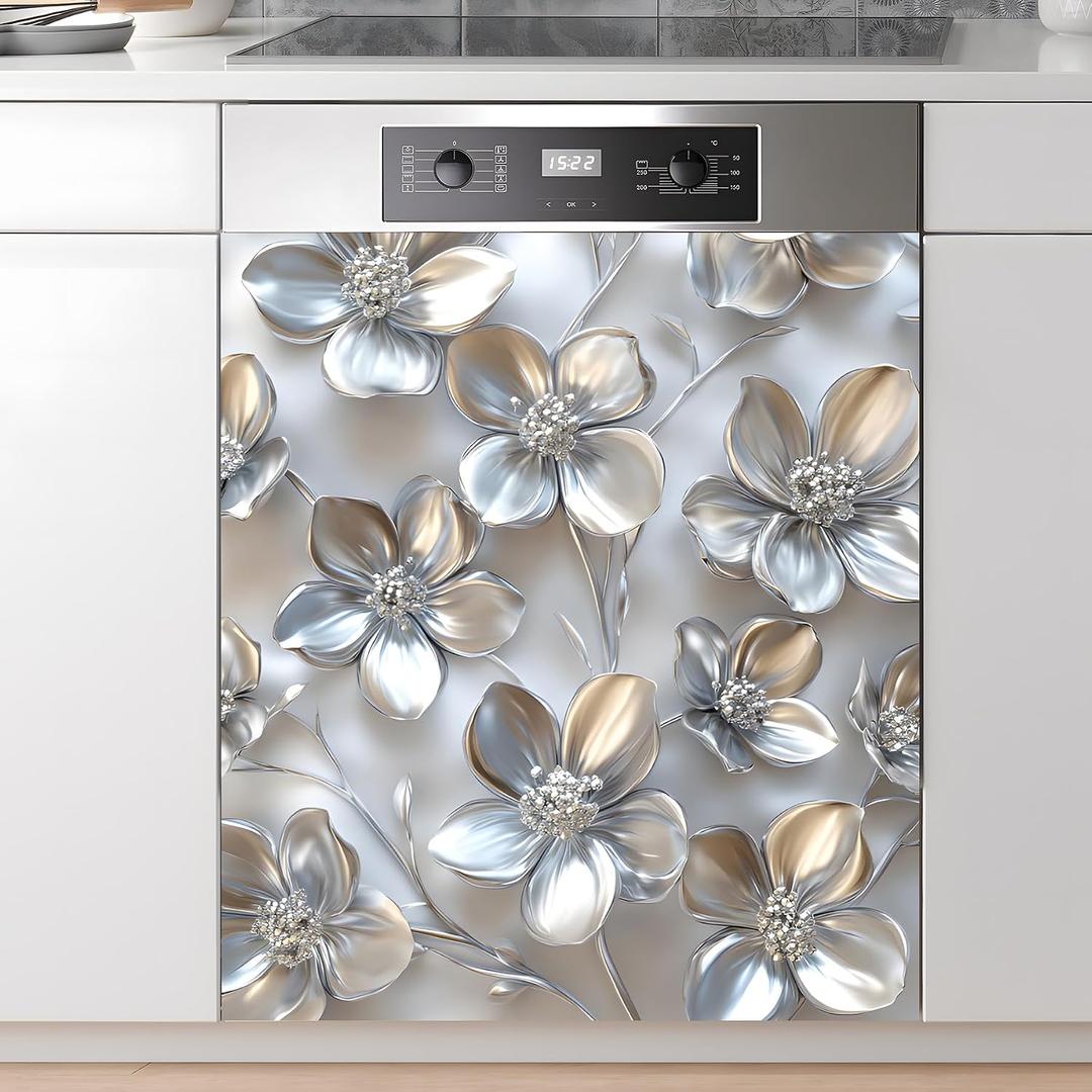 Dishwasher Magnet Sticker Cover Panel Decal Refrigerator Magnetic Sticker Decorative for Kitchen Decoration,Fridge Door Cover,Home Appliances Decor Stickers 23"x26"