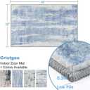 CRISTGEE Door Mat, Front Indoor Door Mat Faux Wool Non-Slip Entryway Rug Absorbent Abstract Throw Rug for Indoor Entrance Hallway Laundry Room, 32X48 Inches, Modern Blue Washable