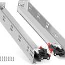 Soft Close Bottom Mount Drawer Slides 15 Inch Rails with Rear mounting Bracket Locking Devices Screws for Face Frame Or Frameless Application15 inch,6 Pair