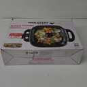 Elite Gourmet EG3033 12"x12"x2.35 Healthy Ceramic with Titanium Coated Scratch Resistant Electric Skillet, Dishwasher Safe, Rapid Heat Up, 1200W, Dark Grey, 6 Quart