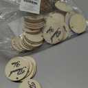 100-Pack Thank You Wood Tags with Twine for Wedding and Baby Shower Themed Party Favors, 1.5 Inches